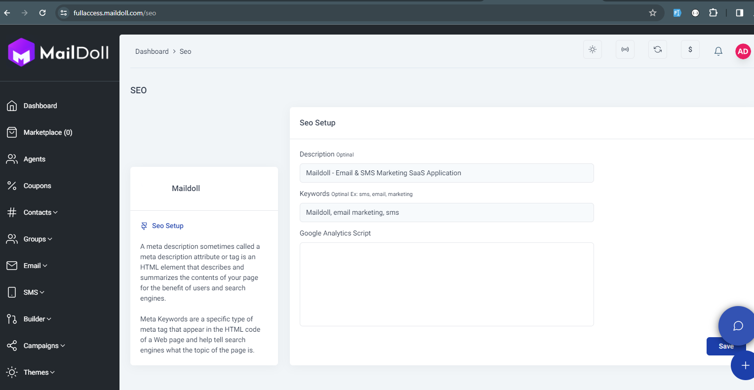 Seo Setup – Documentation Website